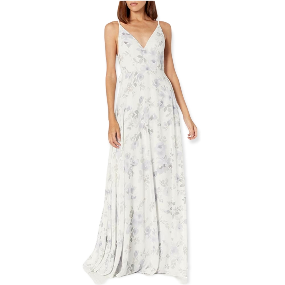 Jenny Yoo Dani Print Gown Meadow Cloud size 8 NEW Bridesmaid Wedding Dress